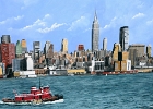 Painting  Painting of east side, Manhattan